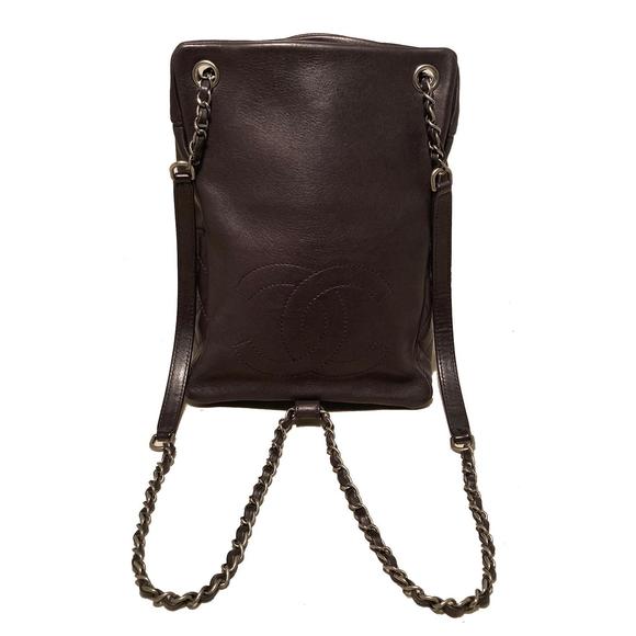 CHANEL Black Leather Drawstring Backpack - Picture 2 of 9